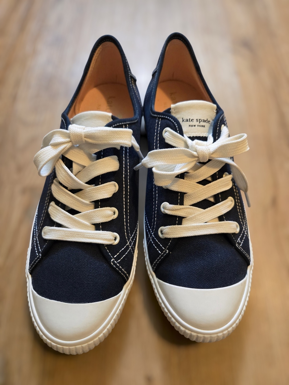 kate spade Navy And White Canvas Tommi Sneakers Sz 9